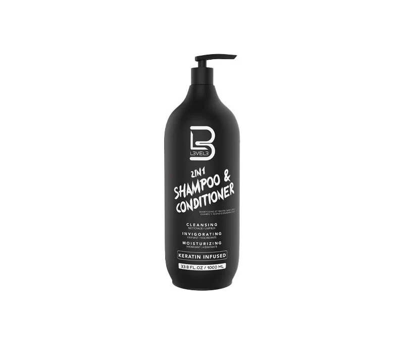 2 EN 1 CHAMPÚ Y ACONDICIONADOR CON QUERATINA 1000 ML L3VEL3