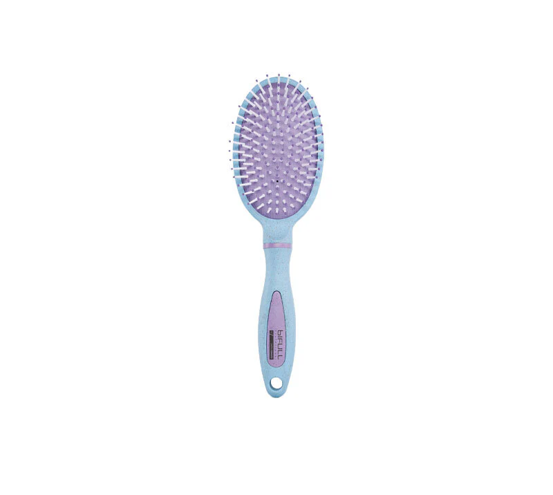 BIO OVAL PASTEL COLOUR · CEPILLO 100% BIODEGRADABLE DE FIBRA DE TRIGO · AZUL