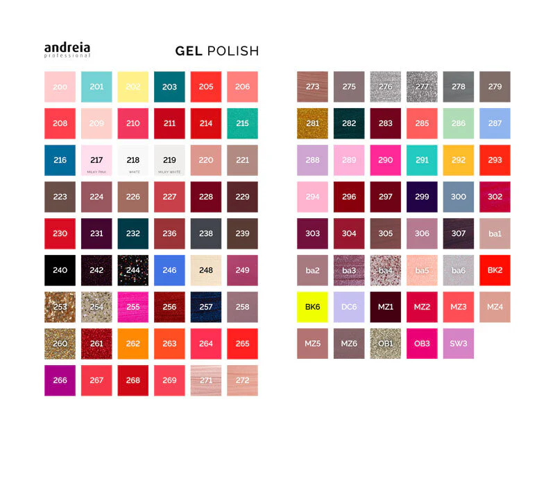 CARTA DE COLORES GEL POLISH