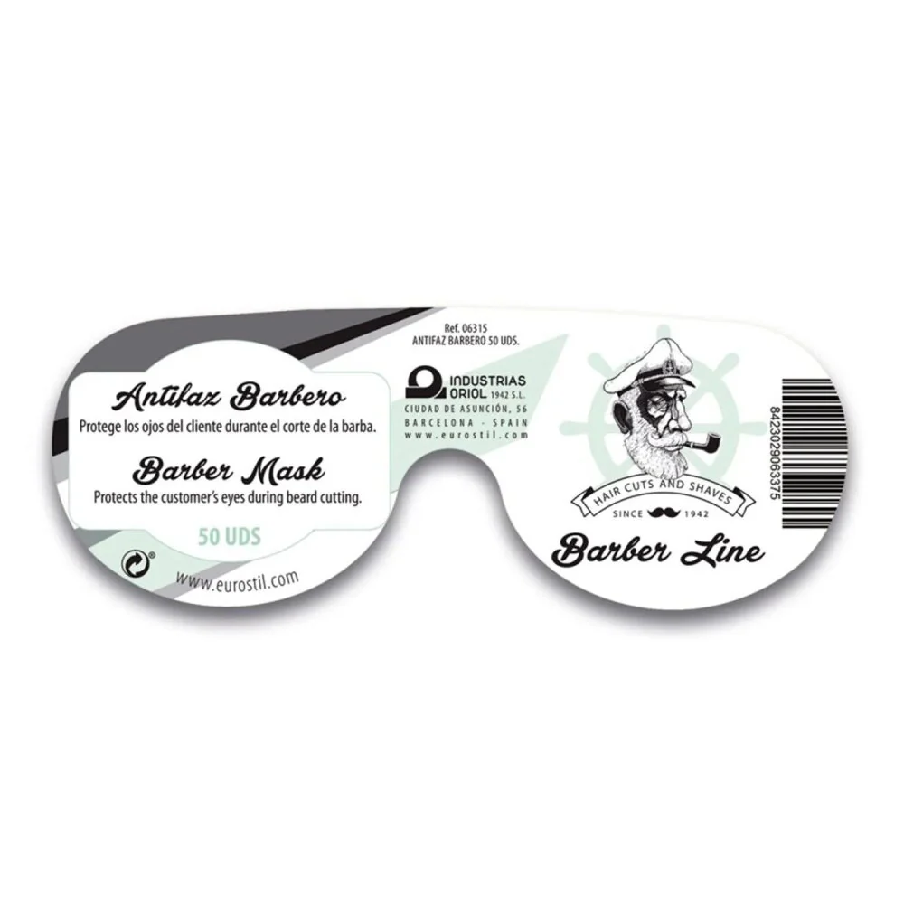 Eurostil Barber Line Antifaz Barbero Negro Negro Pack 50un