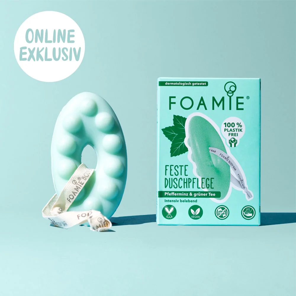 Foamie limpiador corporal solido de extracto de menta y te verde