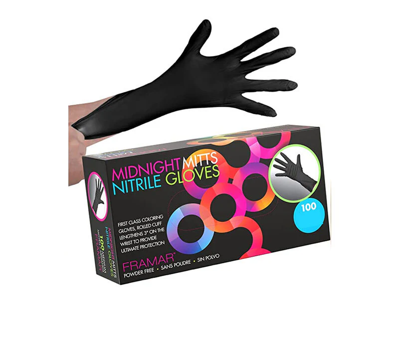 FRAMAR MIDNIGHT MITTS NITRILE GLOVES 100 SMALL