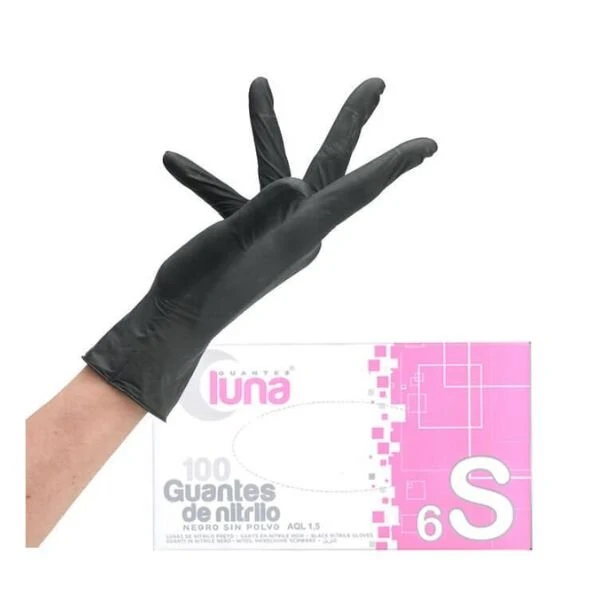 GUANTE EXAMEN SUPREME NITRILO NEGRO ALTA PROTECCION S/P LUNA