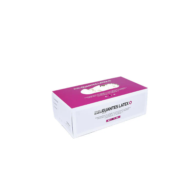 GUANTE LATEX BIFULL 5 GRAMOS COLOR BLANCO CALIDAD AQL 1.5 - TALLA L