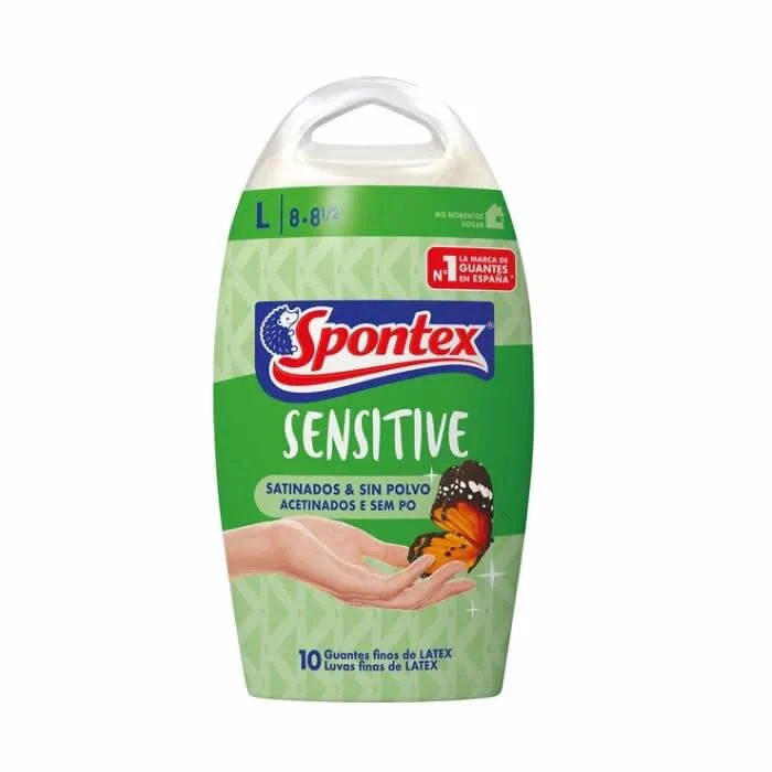 Spontex Latex Sensitive Guantes Satinados Sin Polvo Talla L